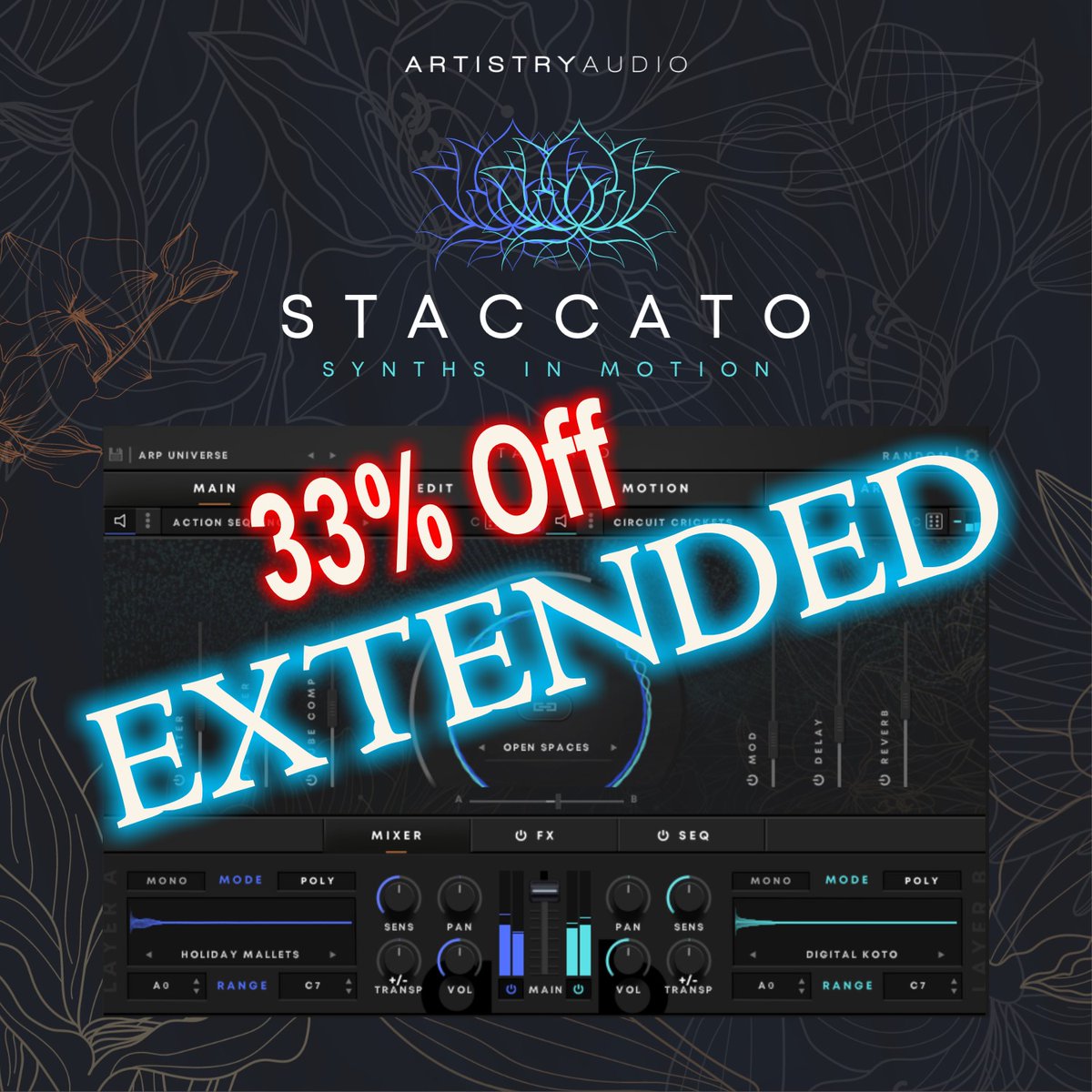 Staccato Intro Price Extended!
 🔥👉bit.ly/audioplugins
Only $99 intro price instead of $149 (Kontakt Free Player Instrument)
#musicproduction #staccato #plugindeals #plugindeals #musicsoftware  #virtualinstruments #vst #deal #deals #composer #producerlife #musicproducer