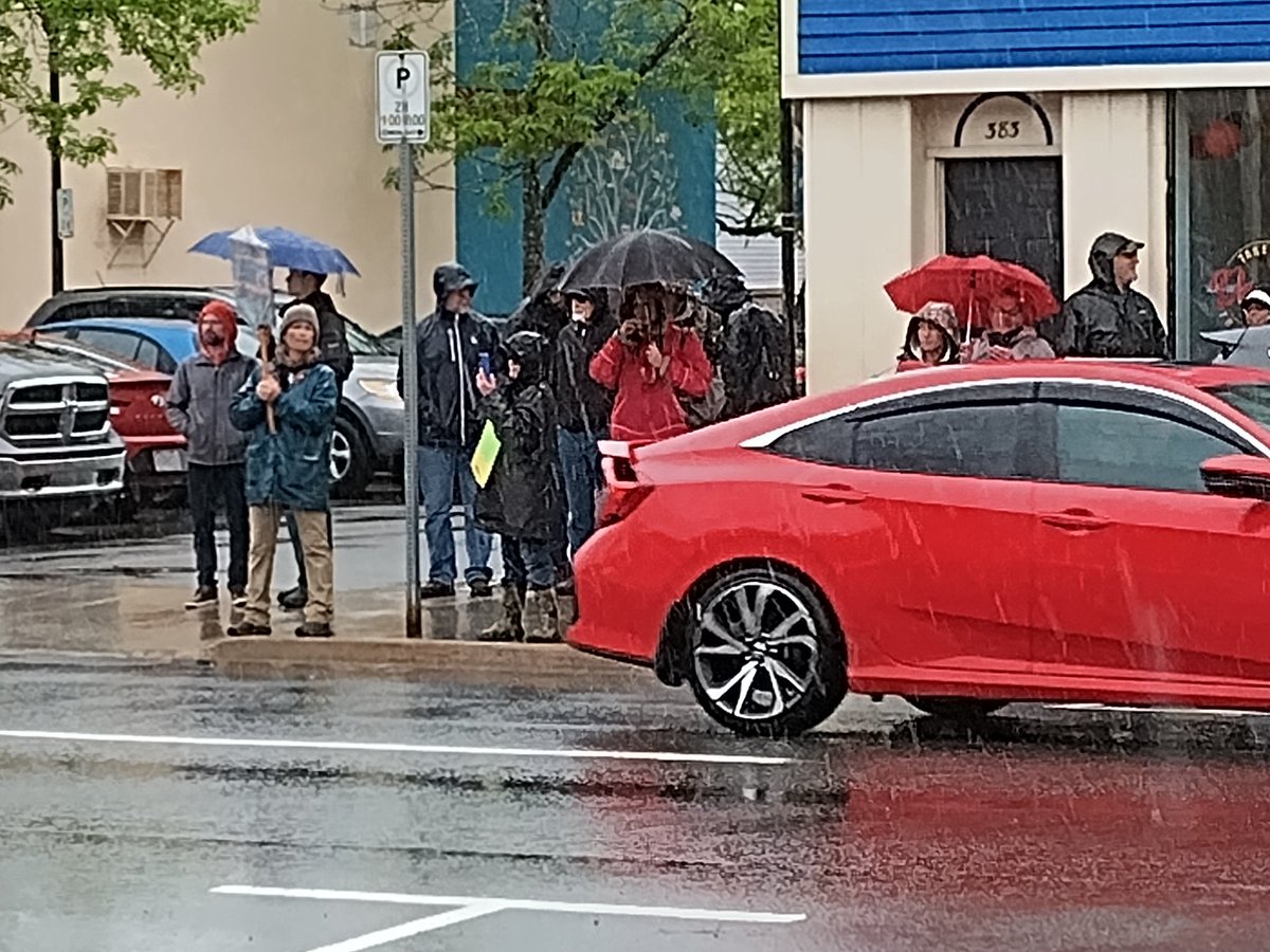 Meanwhile the fash is across the street in garbage bags with illegible signs, being laughed at in public by 150 people. Fighting a culture war they clearly lost years ago. #nspoli