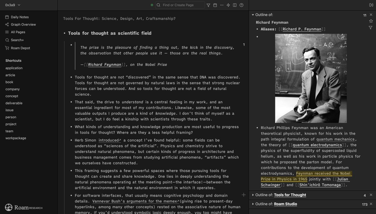 <a href="/RicRaftis/">Ric Raftis</a> <a href="/RoamResearch/">Roam Research</a> -  It has burned itself into my muscle memory. This is the only app that works as efficiently for me, and I have used it daily for many years to organize my business and private life. 

It ticks all necessary boxes, outliner, descent support for all major platforms