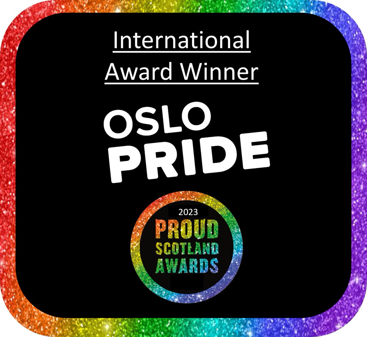 Congratulations to @OsloPride on receiving the #ProudScotlandAwards #2023 International Award!
From what you experienced last year, Scotland is here to stand with you and all of the members of our community across the world! #ProudScotlandAwards #International #standAsOne