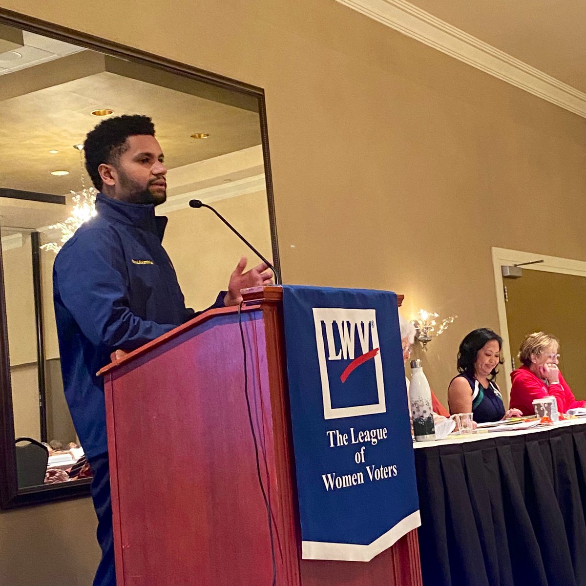 LWV of Florida (@lwvflorida) on Twitter photo A huge thank you to <a href="/MaxwellFrostFL/">Maxwell Alejandro Frost</a> for stoping by our 39th Biennial State Convention, hosted in FL-10.
Rep. Frost addressed our delegates on the importance of continuing the League’s work of empowering all voters and defending democracy! 🗳️ A huge thank you to <a href="/MaxwellFrostFL/">Maxwell Alejandro Frost</a> for stoping by our 39th Biennial State Convention, hosted in FL-10.
Rep. Frost addressed our delegates on the importance of continuing the League’s work of empowering all voters and defending democracy! 🗳️
