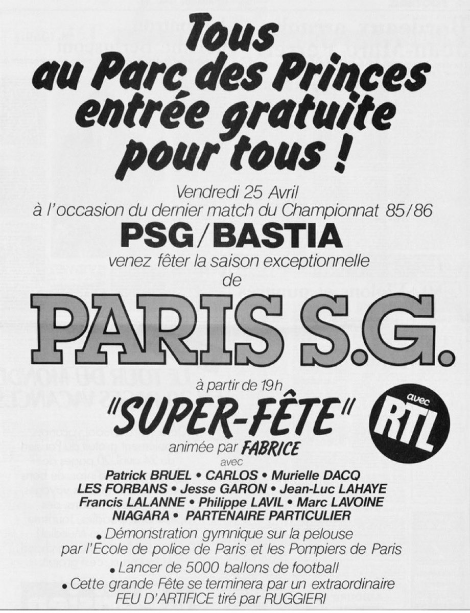 Il y a 37 ans pour fêter le premier des 11 titres de champion de France du PSG: autre ambiance 😅
🔴🔵
#PSG
#championnatdefrance
#cetaitmieuxavant
#sifflermessicestnimportequoi