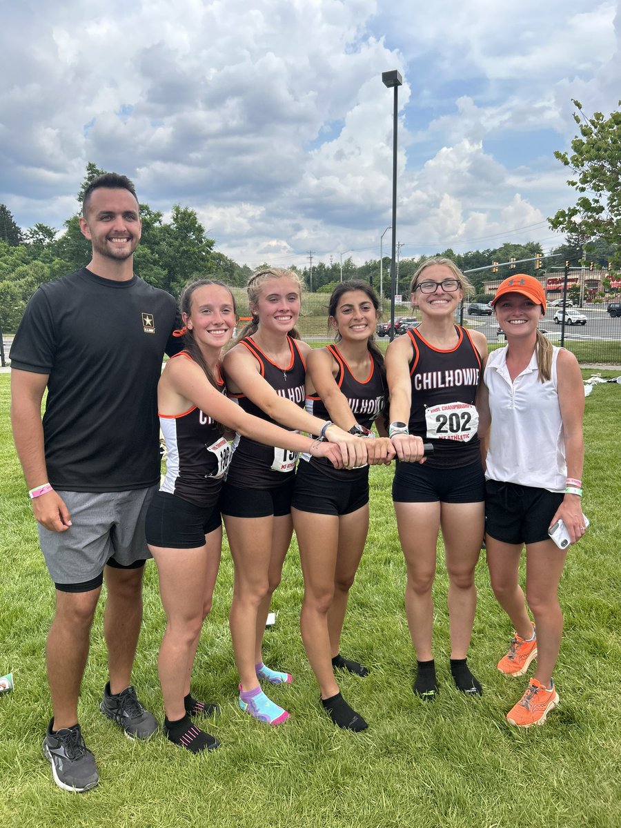 Chilhowie_Track's tweet photo. Day 2 is done and we have more State Champions! Our girls 4x400M Relay Team CRUSHED it! Audrey Gilley, Kayman Atwell, Bella Payan, and Tess Somervell- we are SO proud! https://t.co/Wg3a5oqoyx