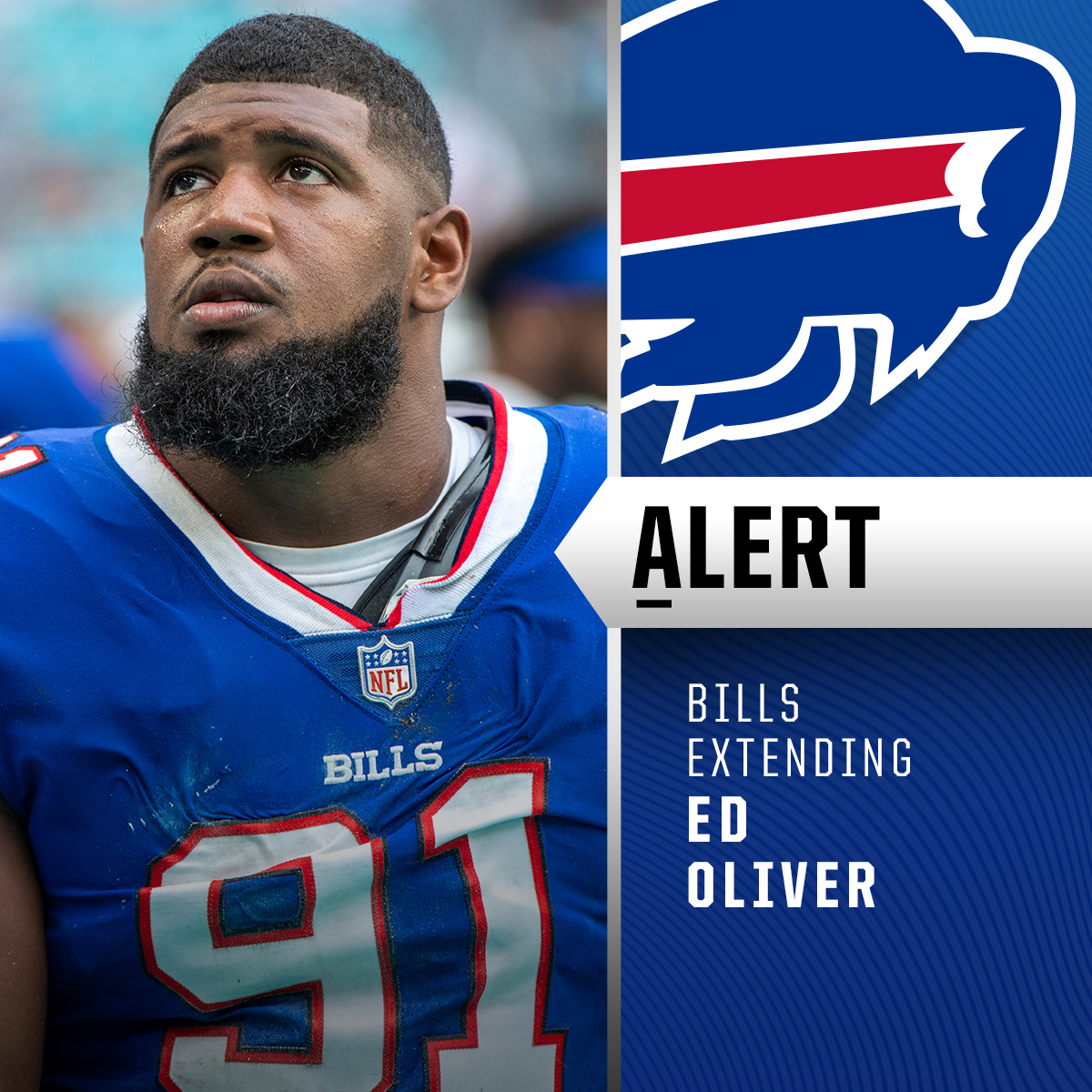 NFL's tweet photo. Bills extending DT Ed Oliver to 4-year, $68M extension. (via @rapsheet) https://t.co/EjeSDc8QR5