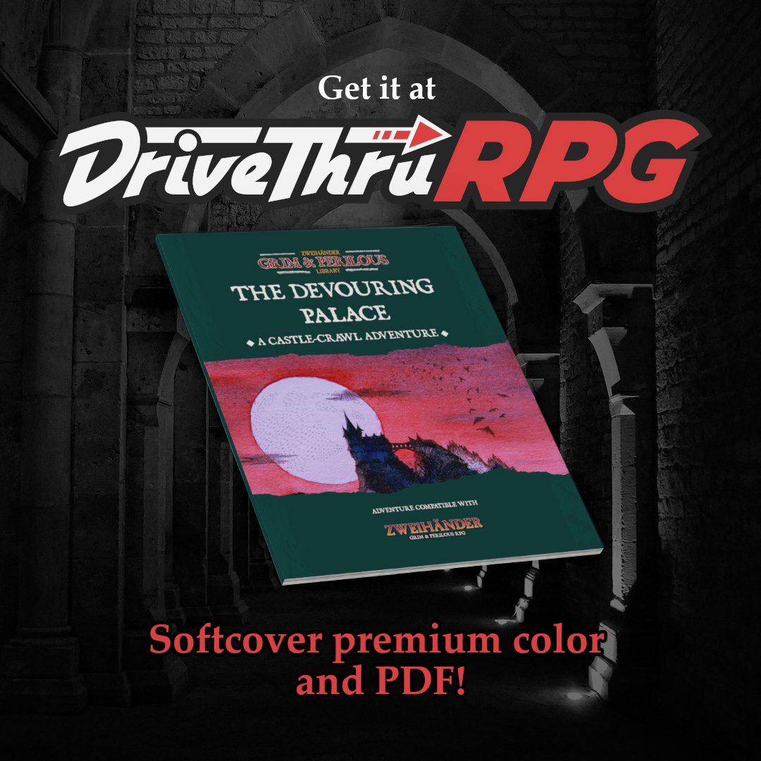 ToastedSeba's tweet image. I made this #dungeon #Castle #crawl for the #ZweihänderRPG inspired by #Castlevania ! You can find the #softcover and #PDF title at @DriveThruRPG !!!

drivethrurpg.com/product/434501…