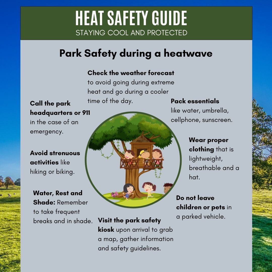 The warm weather has arrived, but do you have a heat plan? Read these infographics to learn about heat plans and your options for staying cool this summer.

#heat #heatawareness #heatsafety #heatplan #parksafety #education #environment #health #environmentalhealth #medtwitter
