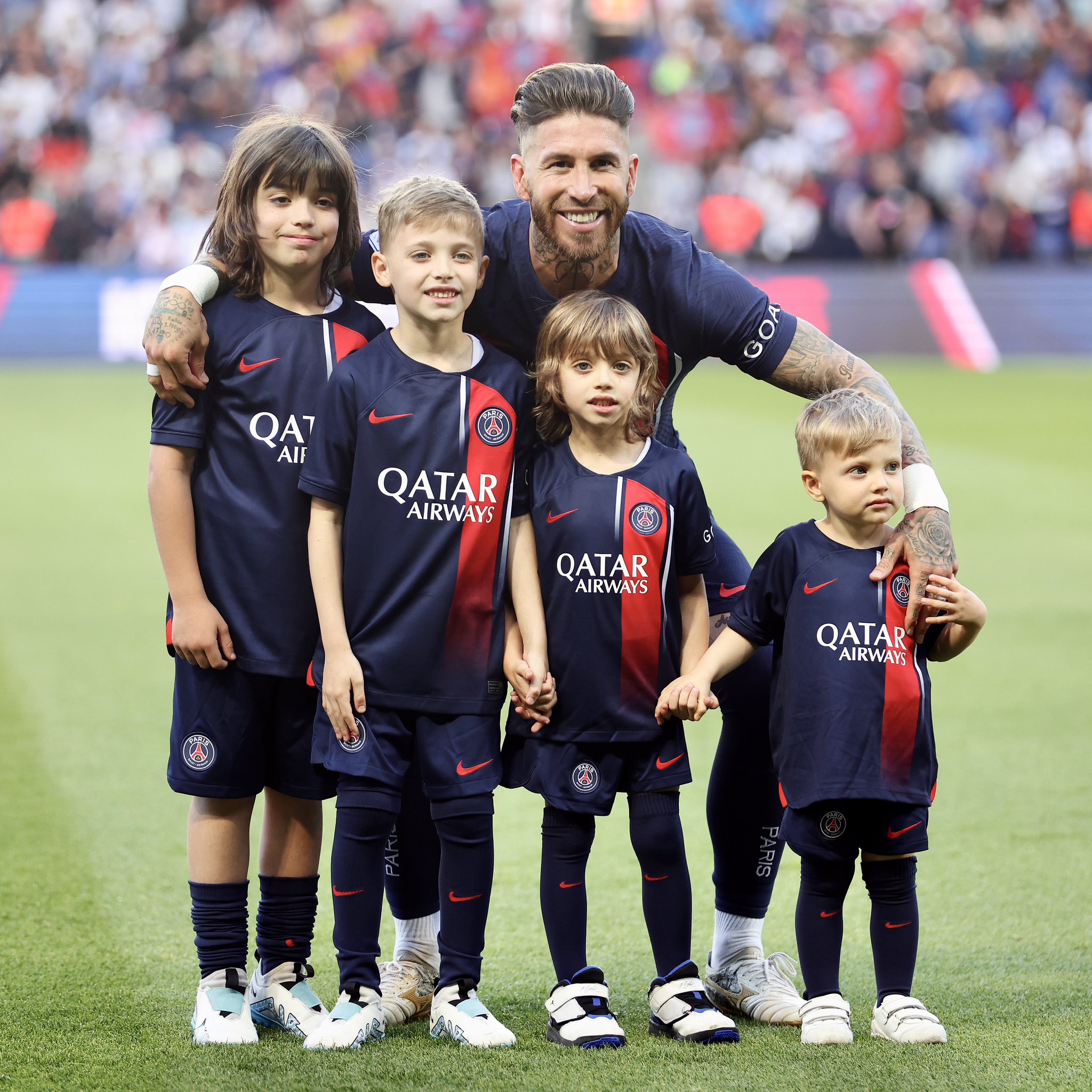 Sports Brief on X: "Sergio Ramos posed with his kids prior to his last game  as a PSG player 😍😍 📸: Julian Finney (Getty Images)  https://t.co/BgqIRzLlHE" / X