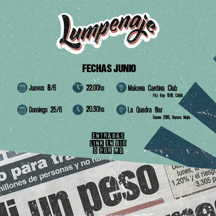 blasferrari's tweet photo. Si aviso por acá que en junio tengo dos fechas con @lumpenaje alguien suma? https://t.co/GCloteaOby