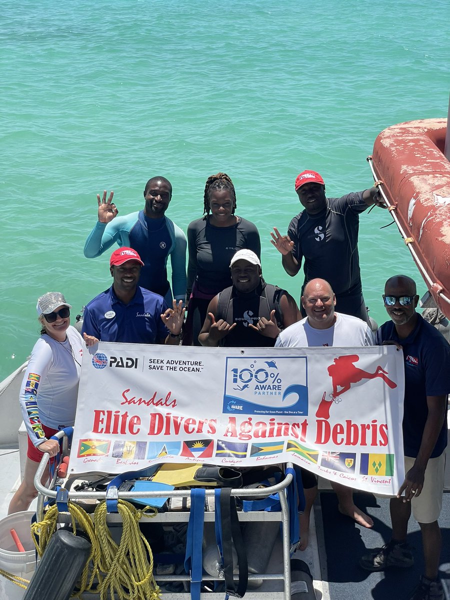 Congratulations @SandalsResorts and the Dive Team at the Royal Bahamian for participating in the May #DiveAgainstDebris campaign. This @PADI @ProjectAware initiative logged was able to log a series of clean sites. Learn more by visiting PADI.com/Aware