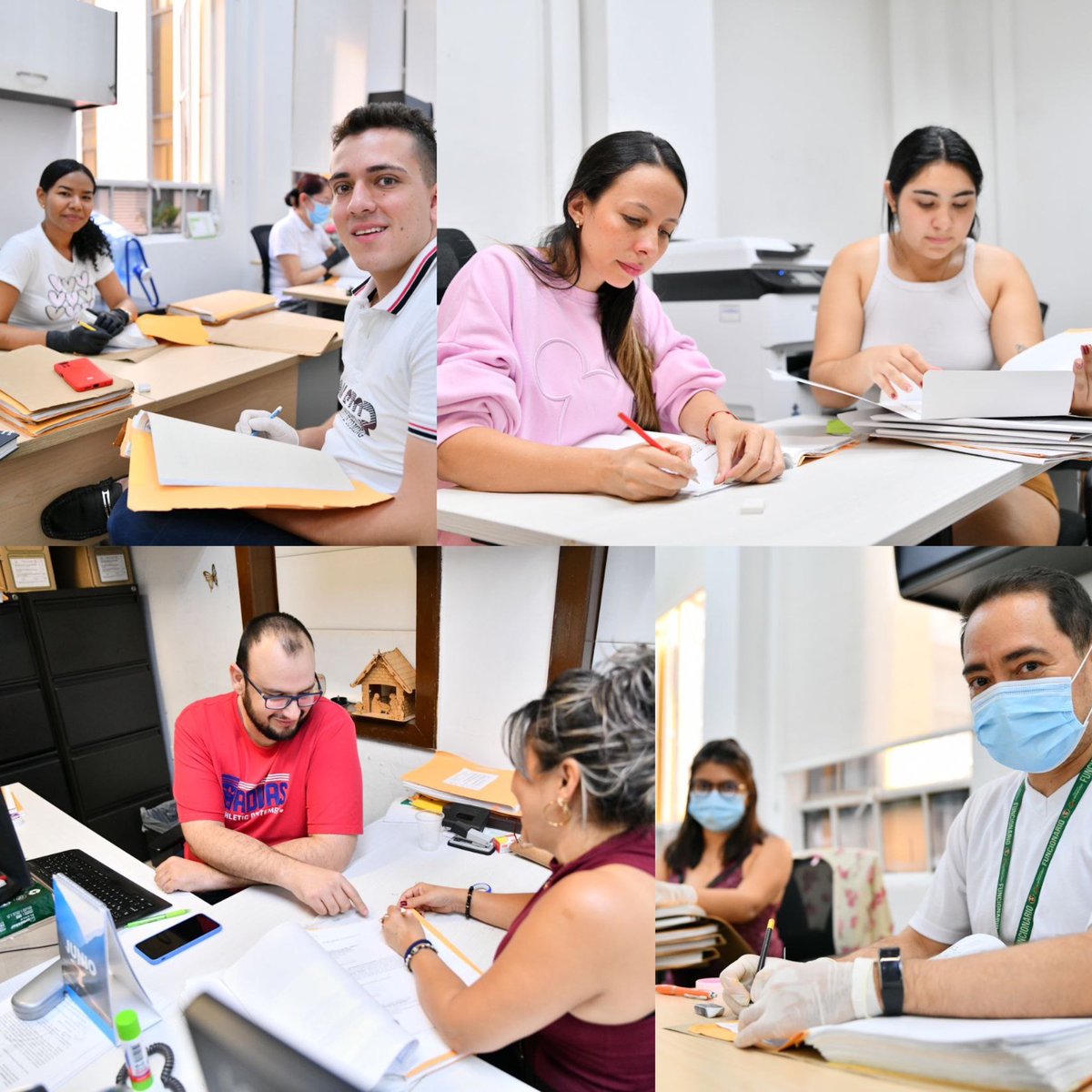 MAguilarHurtado's tweet image. ¡Que bendición contar con un gran equipo en nuestra administración! Hoy los compañeros de la Dirección de Talento Humano nos están acompañando en una jornada especial de sábado, para organizar todo el archivo de historias laborales que resposa en la @GobdeSantander. ¡Gracias por…