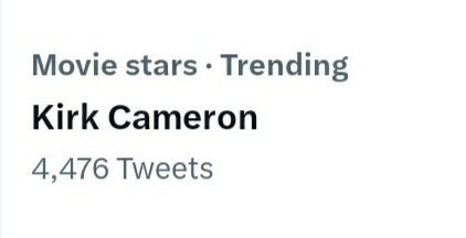 WifeySpice90's tweet photo. Kirk Cameron trending under movie stars is like Megyn Kelly trending under journalist https://t.co/POMihnRmLf