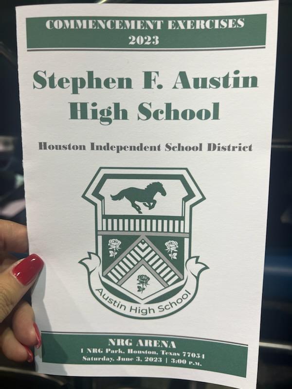 Congratulations @HISD_Austin_HS Mustangs! It's more than a diploma. It's more than graduation. It's knowledge. @GPonceHS @JoeChandlerHISD