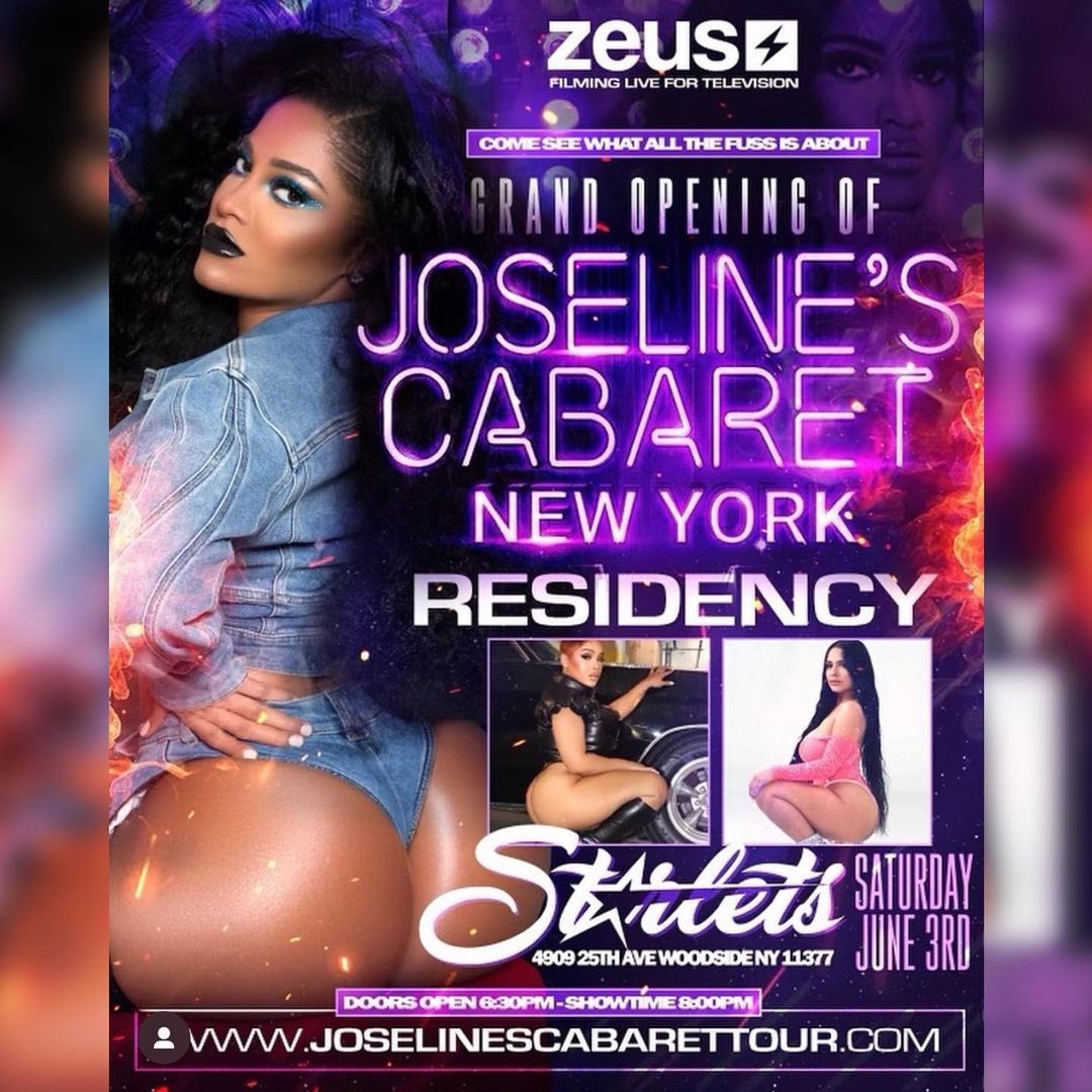 The_ZeusNetwork's tweet photo. Ayyyee!! 😝 In just a few hours the PR Princess @MsJoseline will open the doors to #StarletsNYC for her Season 4 GRAND OPENING of #JoselinesCabaretNewYork Residency!! 🤯 It’s about to be a EPIC MOVIE 🍿🎥 TONIGHT in NEW YORK!! 😯
Link in Joseline’s bio to get your tickets!! https://t.co/xtyNOkuHST