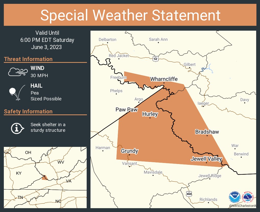 NWS Charleston, WV on Twitter "A special weather statement has been