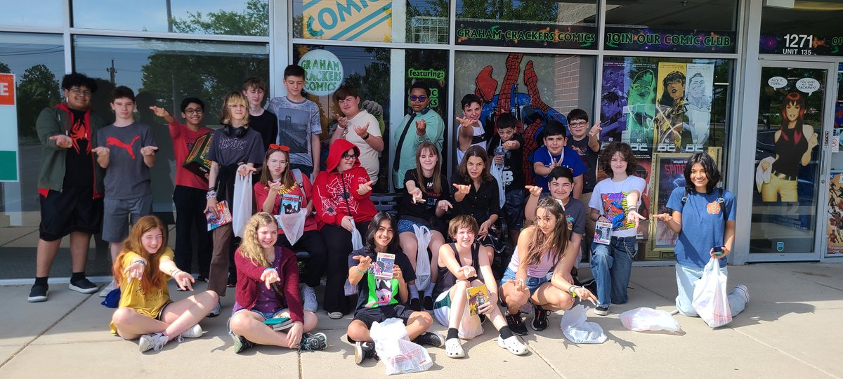 We enjoyed a web slinging day seeing Across The Spiderverse 🍿 and then a comic book store visit with 24 great <a href="/115yms/">Yorkville Middle School</a> students! Happy Saturday, everyone.☀️
