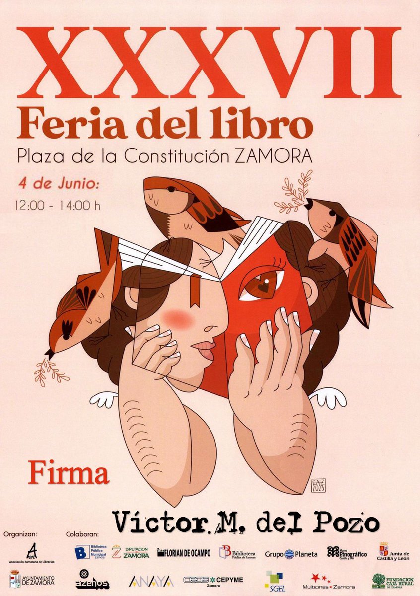 victormdelpozo's tweet photo. ¡Zamora, allá voy! Mañana domingo, estaré en la Feria del libro de Zamora de 12 a 14 horas. ¡Nos vemos allí! @GlyphosLibros https://t.co/IaNBbyYKaF