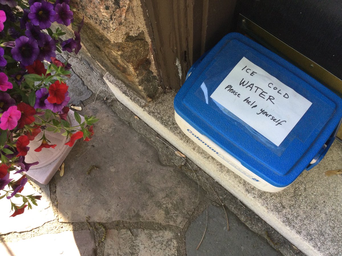 It’s hot out there people!
Don’t forget your mail carriers &amp; delivery people don’t always have the time or opportunity to hydrate.

It costs so little to leave a cooler with water on your porch.
Such a small thing - but greatly appreciated.

#HydrationForAll