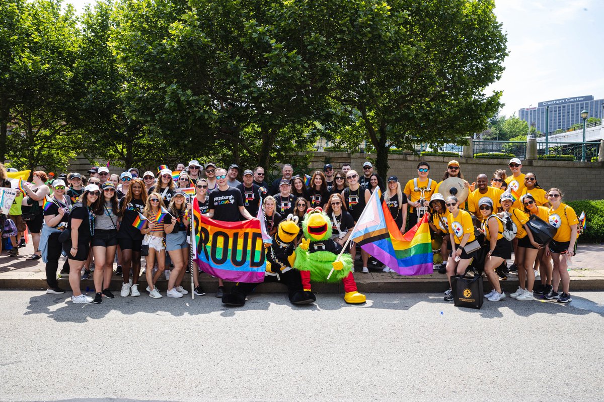 Today and every day, let's spread love, acceptance, and inclusivity.

Earlier today, Penguins staff joined together with the @Pirates and @steelers at the Pittsburgh Pride Revolution. We are #BurghProud 🏳️‍🌈