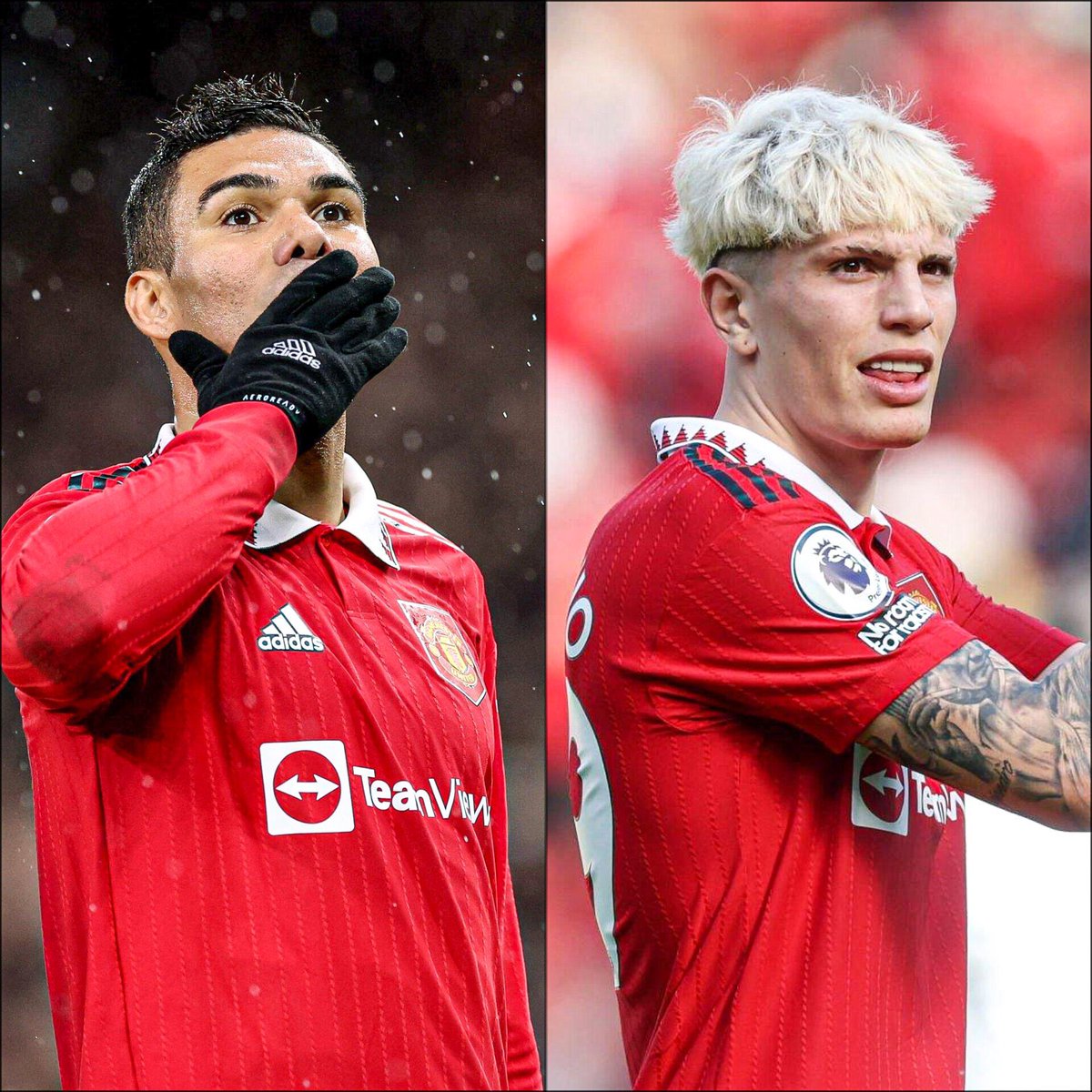 🚨🇦🇷 Casemiro on Alejandro Garnacho:

"The club is very committed to him. He is fond of us and we have to be careful because in the end he is 18 years old. You have to be calm so as not to burn stages.

He is a player for the next 10 years at Manchester United. He has already