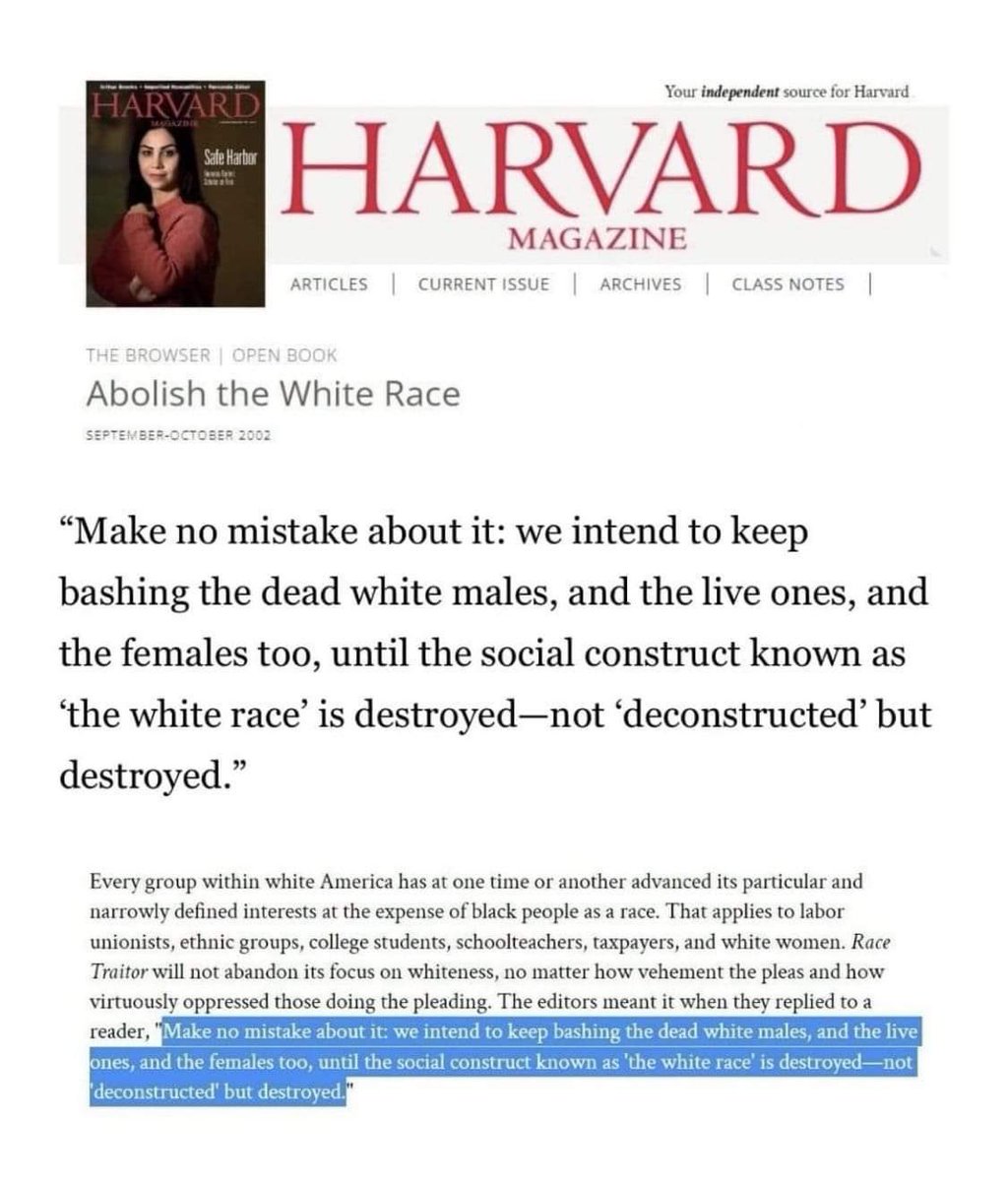 Yikes. Why is Harvard pushing this bigotry?