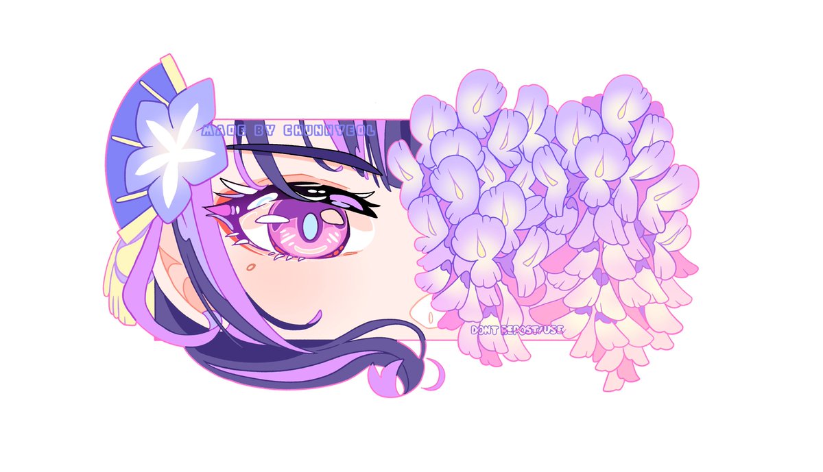 雷神バアル 「꧁ Wisteria - Ei  ꧂」|Chunn 🍊 (⌯'▾'⌯)のイラスト