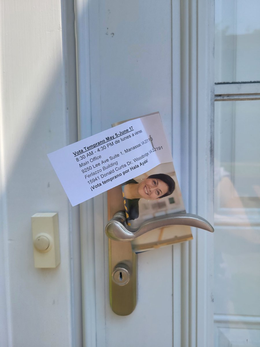 IvaniaCastill17's tweet photo. We invite you to #VoteEarly📮📬🗳📥🇺🇸  in the Primary to elect our beloved Formal Delegate @HalaAyala for #State_Senate her personal mission is to make sure all Virginia's have access to affordable health care. https://t.co/vZy8APpBbk