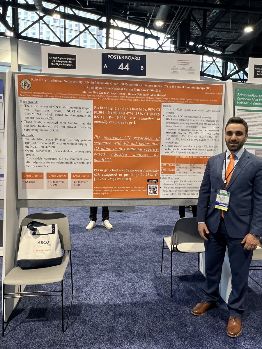 Day 2 of @ASCO 
I was honored to represent @UpstateCancer @UpstateIM_Res in presenting our work. 
#ASCO23 @IMG_Oncologists 
#KCSM