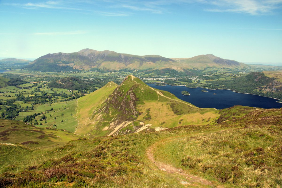 Catbells backed by Skiddaw and Blencathra from the spot on Maiden Moor where I spotted the Eggar moth caterpillar.