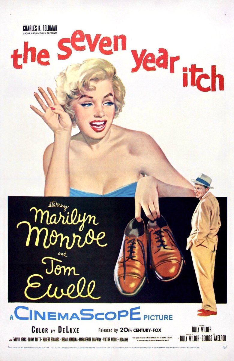 FilmNewsNos's tweet photo. 🎬MOVIE HISTORY: 68 years ago today, June 3, 1955, the movie 'The Seven Year Itch' opened in theaters!
#MarilynMonroe #TomEwell #EvelynKeyes #SonnyTufts #RobertStrauss #OscarHomolka #MargueriteChapman #VictorMoore #DonaldMacBride #Roxanne #CarolynJones #BillyWilder https://t.co/vxdkK47MU6