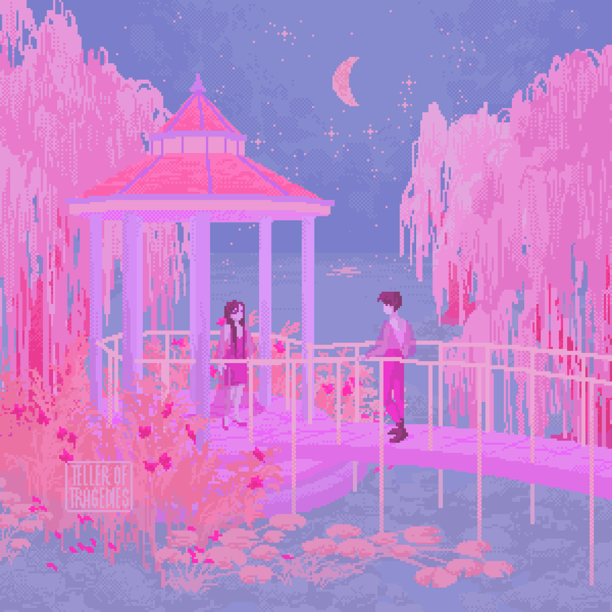 #artistsontwitter #artontwitter #artistontwitter #arttwt #pixelart #artlife #art #digitalart #aeshetic #background #backgroundart #scenery #pixelartist #pixel #pink #pastelpink #blue