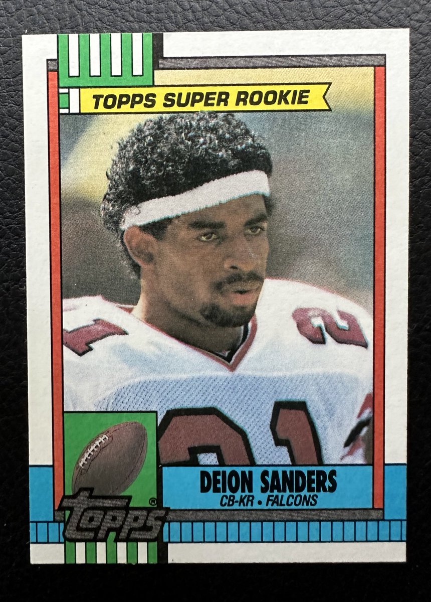 1990 Topps Deion Sanders. Love these Topps Super Rookies! Deion does big things at Colorado, expect his cards to move on up!!! #DeionSanders #Topps #junkwax #rookiecard #footballcards #cards #card #footballcard #nfl #cardcollection #cardcollector
