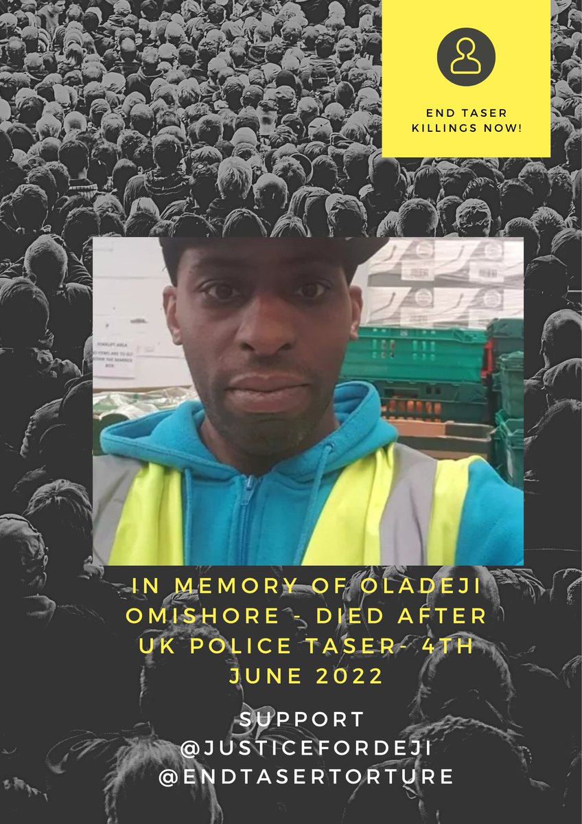 In memory of #DejiOmishore 

Sending all of our love to Deji's family on what will be a very emotional day 💔 #WeRemember 

<a href="/justicefordeji/">Justice for Oladeji Omishore</a> 

#EndTaserTorture

Ban Tasers in Mental Health Response Now!