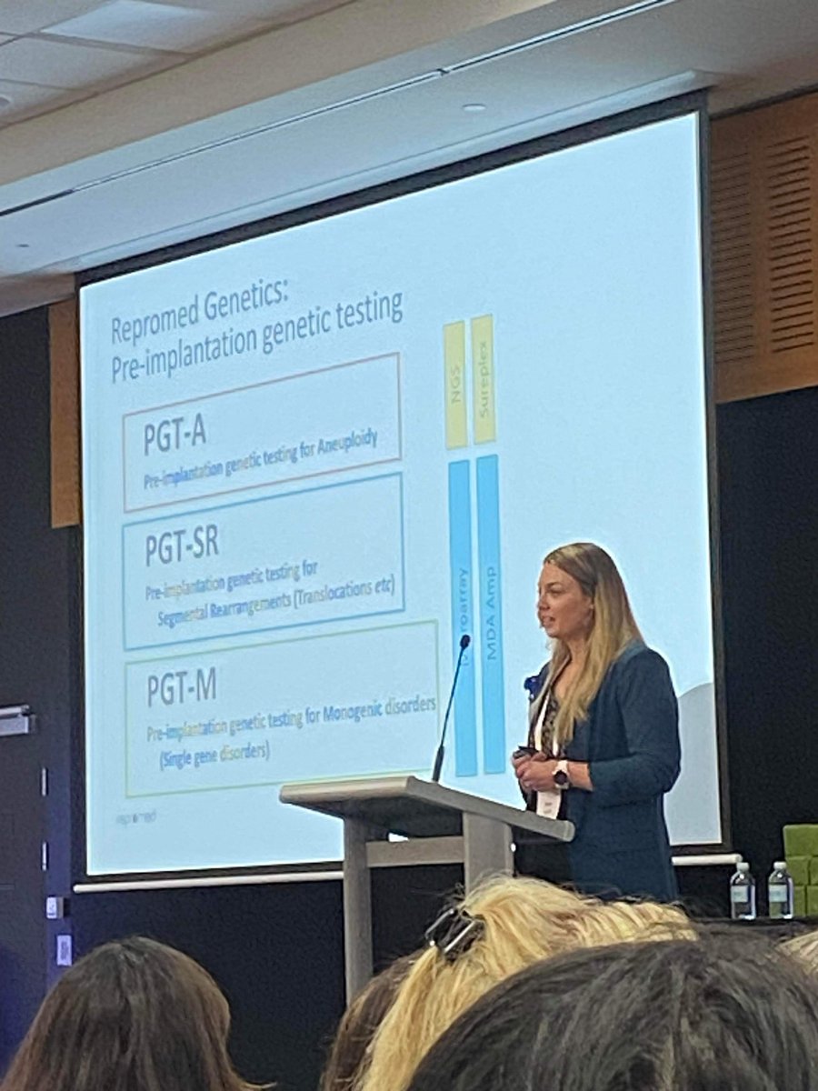 KaraLevin7's tweet photo. Fantastic experience speaking about what happens in the genetics laboratory at Repromed 🧬 Excited to have my debut talk in the field 👩🏼‍🔬 #SIRT2023 @SIRTnews https://t.co/9zszPgpR2M