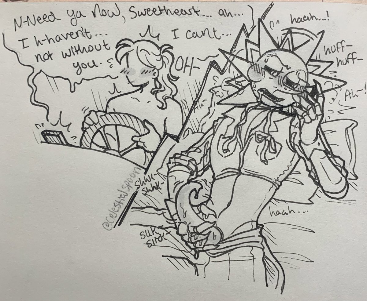 Y/n trying not to crash the car lol
:
a very messy sketch based off of a thread by the lovely <a href="/trueraven560507/">Jordyn🔞 (ACTIVE ON 🦋)</a> 
#fnafsb #Sundropnsfw #moondropnsfw #fnafnsfw