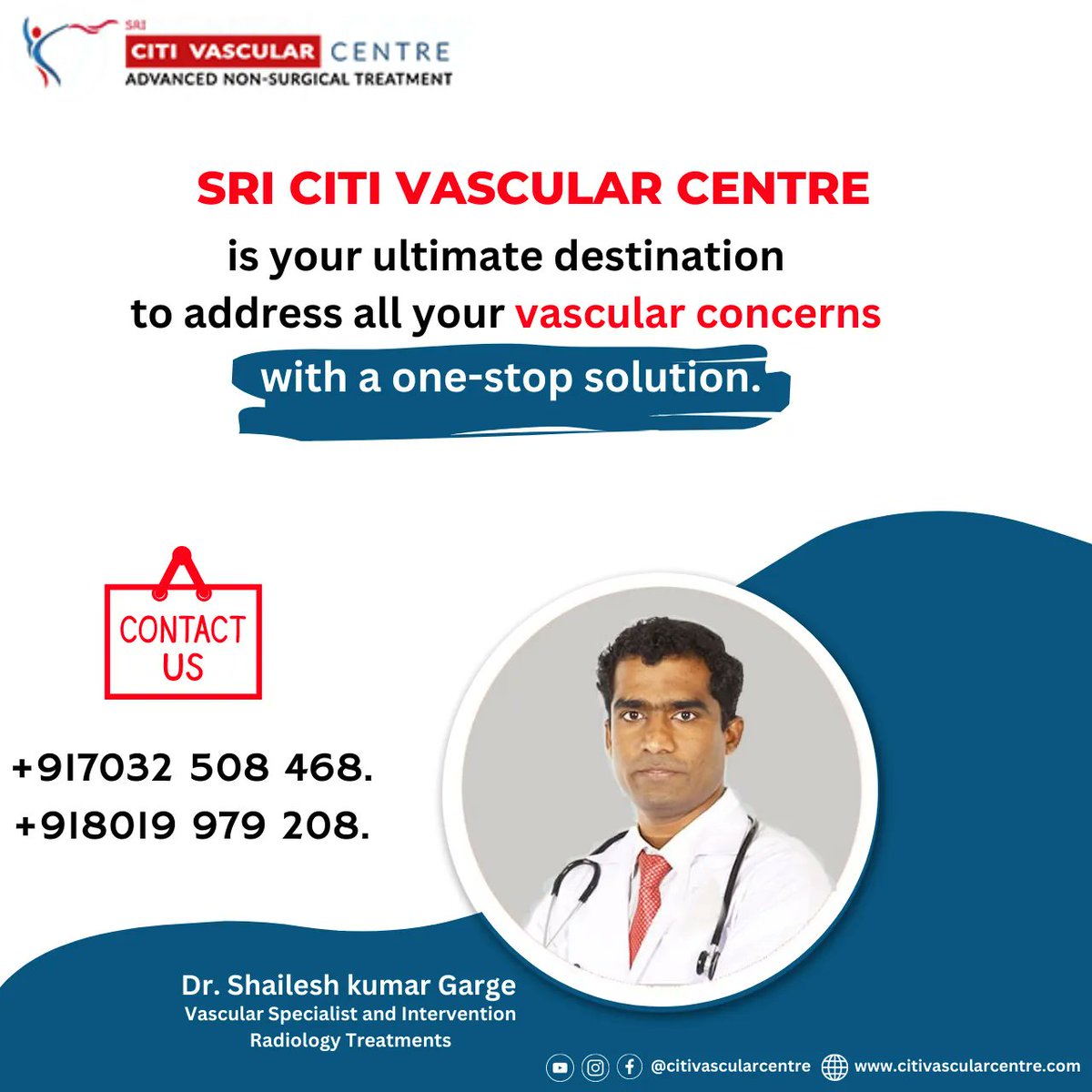 Are you looking for vascular treatment.

For More Details Call Or WhatsApp +91 70325 08468, +91 80199 79208  

#vascularhealth #vascularsurgery #vascularmedicine #veins #arteries #bloodflow #bloodvessels #cardiovascularhealth #heartdisease