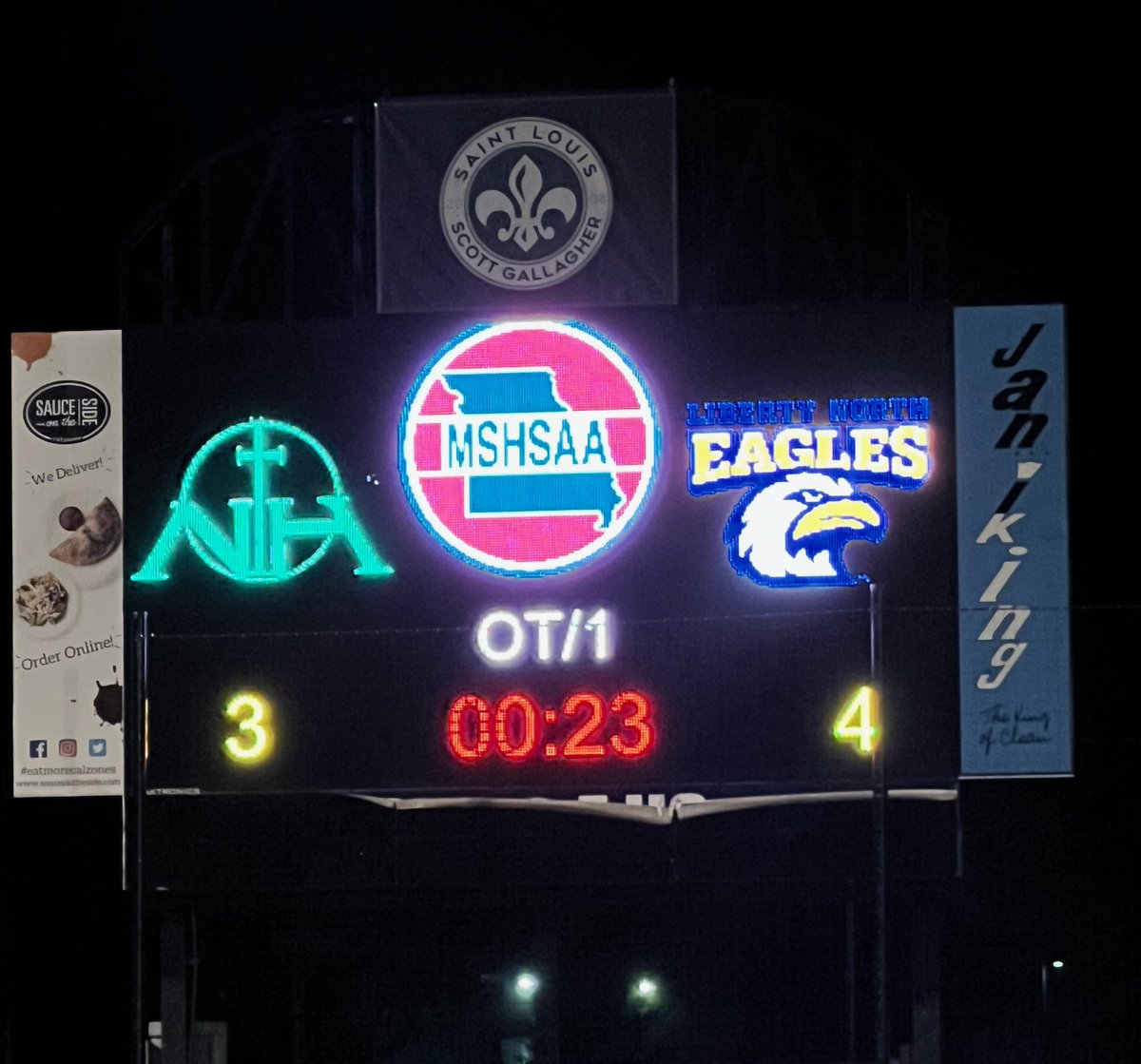 In case you weren't following along. THE EAGLES WIN the C4 MSHSAA state championship!!!! 4-3 in OT over Nerinx Hall. With 23 seconds remaining, the cardiac kids remain unbeaten 22-0. Goals Hinnenkamp 3, Wood. #finishedbusiness.