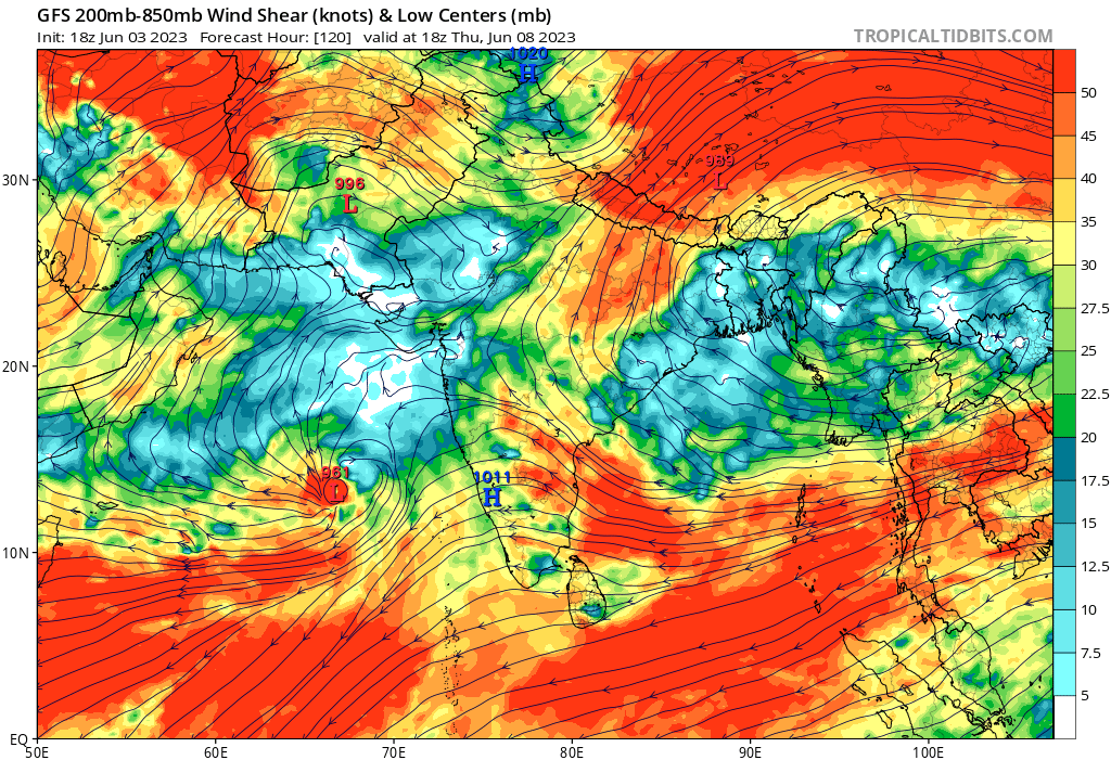 LimWeather's tweet photo. For interests watching #ArabianSea for #Cyclone development, here's why I think we could see a C4 or even a C5 #SuperCyclone there:
Up to 33C SSTs, high OHC, high RH, low shear, good outflow due to subtropical jet interaction
#Tropicswx #wxtwitter #Biparjoy #Invest92A #92A #ARB03 https://t.co/GMDaMPTJbo