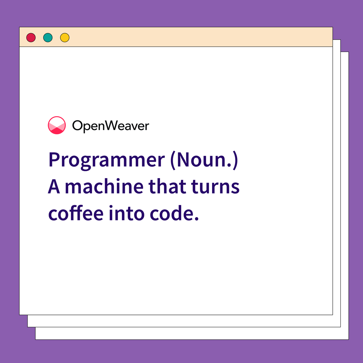 OpenWeaverInc's tweet photo. Let's continue in the comments... ๐ ๐ ๐
#OpenWeaver #CodingMemes #kandi
#coding #programmingislife #programmingjokes #codingpics #codingmemes #programmingmemes #programmerslife #codingisfun #programminglife #programmerlife #devjokes #devcommunity #programmingcommunity https://t.co/js0SGmiTWl