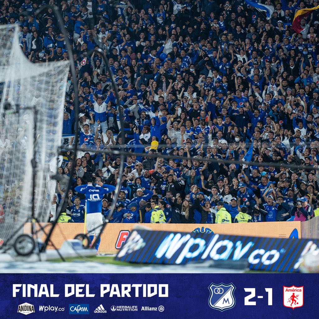 MillosFCoficial's tweet photo. ⏱️ 90’ ¡CADA VEZ MÁS CERCA! ¡VAMOS TODOS UNIDOS! ¡VAMOS MILLONARIOS! 

🔵⚪️ MFC 2️⃣ - 1️⃣ AME 🔴🔴 https://t.co/pgkjbIo0tF