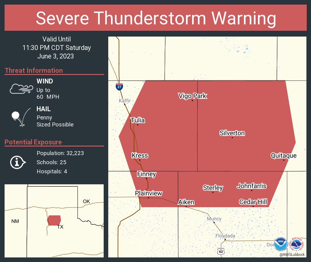 NWS Lubbock on Twitter "Severe Thunderstorm Warning including