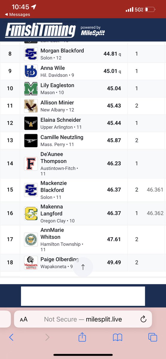 Colleen Cavanaugh Blackford (@cblackford33) on Twitter photo Congratulations <a href="/mblackford33/">Morgan Blackford</a> for finishing 7th in the state for the 300 hurdles and <a href="/mackblackford24/">Mackenzie Blackford</a> for finishing 15th. Congratulations <a href="/mblackford33/">Morgan Blackford</a> for finishing 7th in the state for the 300 hurdles and <a href="/mackblackford24/">Mackenzie Blackford</a> for finishing 15th.