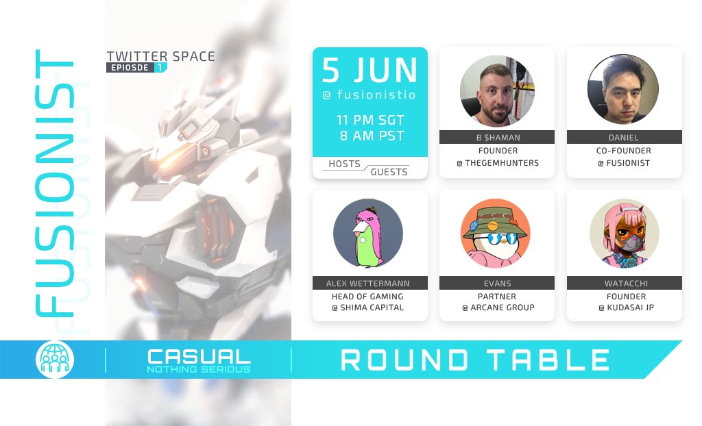 🥁Let's talk about Beta at 5Jun, 11PM SGT / 8AM PST

Guests: 
@awettermann  Alex - Head of Gaming at Shima Captial
@EvansHuangfu  Evans -  Partner at Arcane Group
@watacchikasou  Watacchi, Founder of the largest community in Japan, Kudasai 

Co-Host:
@SHaMaN_TGH SHaMaN, Founder…