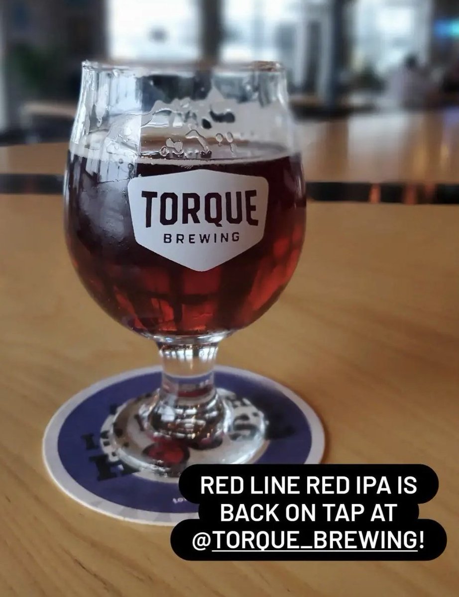Back on tap! Our multi- award winner Red Line Red IPA 🚘 is available on draft and for growler/howler fills in the Taproom again.

Open today until 11pm. See you!