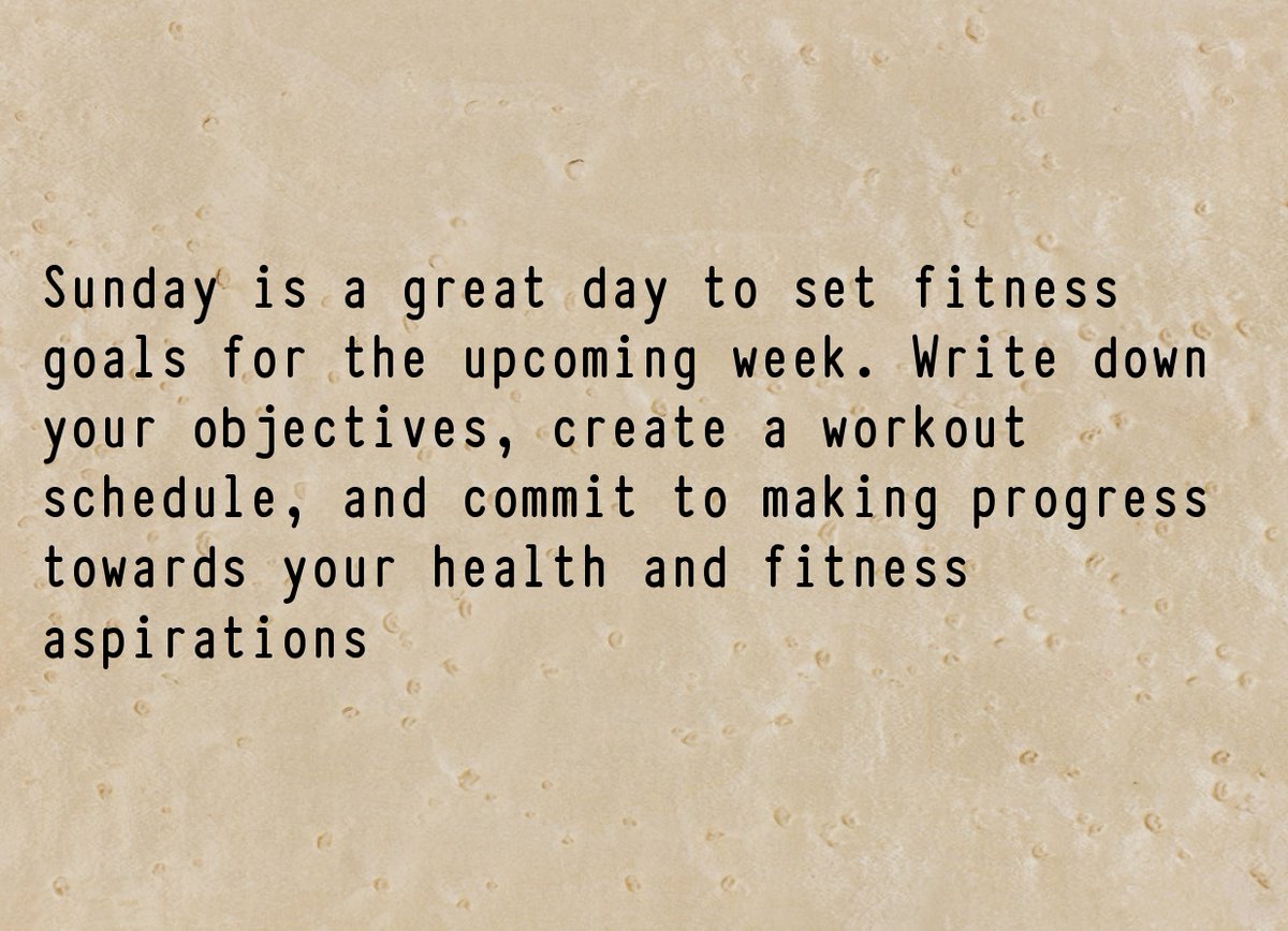 #SundayGoals  #HealthAndFitness #FitLife #HealthyLiving #Wellness #FitnessMotivation