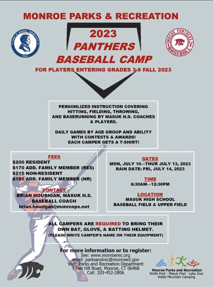 Don’t forget to register!! <a href="/MonroeCTSchools/">Monroe, CT Schools</a> <a href="/sun_monroe/">The Monroe Sun</a> #monroect head to MonroeRec.org