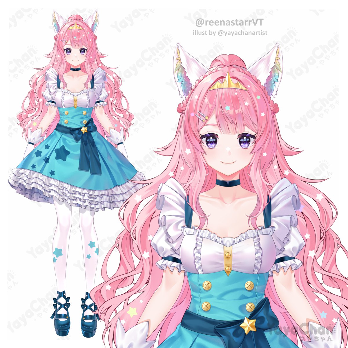 Vtub3r M0del C0mm for /reenastarrVT her hair looks like a cute bubblegum #yaya #vtuber