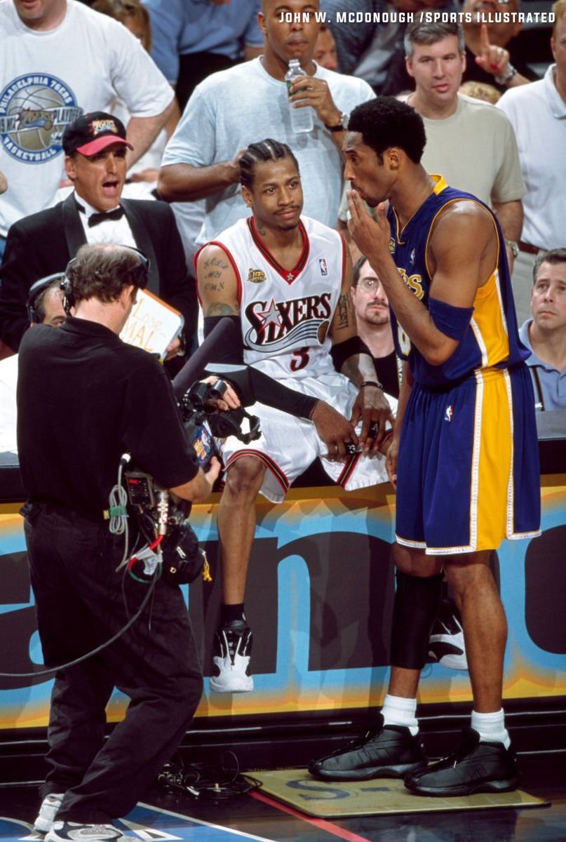 ThrowbackHoops's tweet photo. AI &amp; Kobe (2001)

#NBAFinals https://t.co/tserqXLtAR