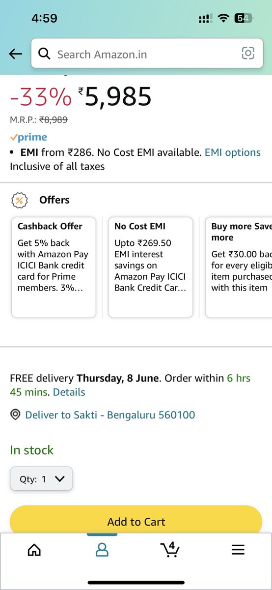 @amazonIN Amazon prime membership is fake. And delivery status how they buy the time by saying  “Due to some external factors like transportation and because of a lot of products to get delivered to most of customers.”