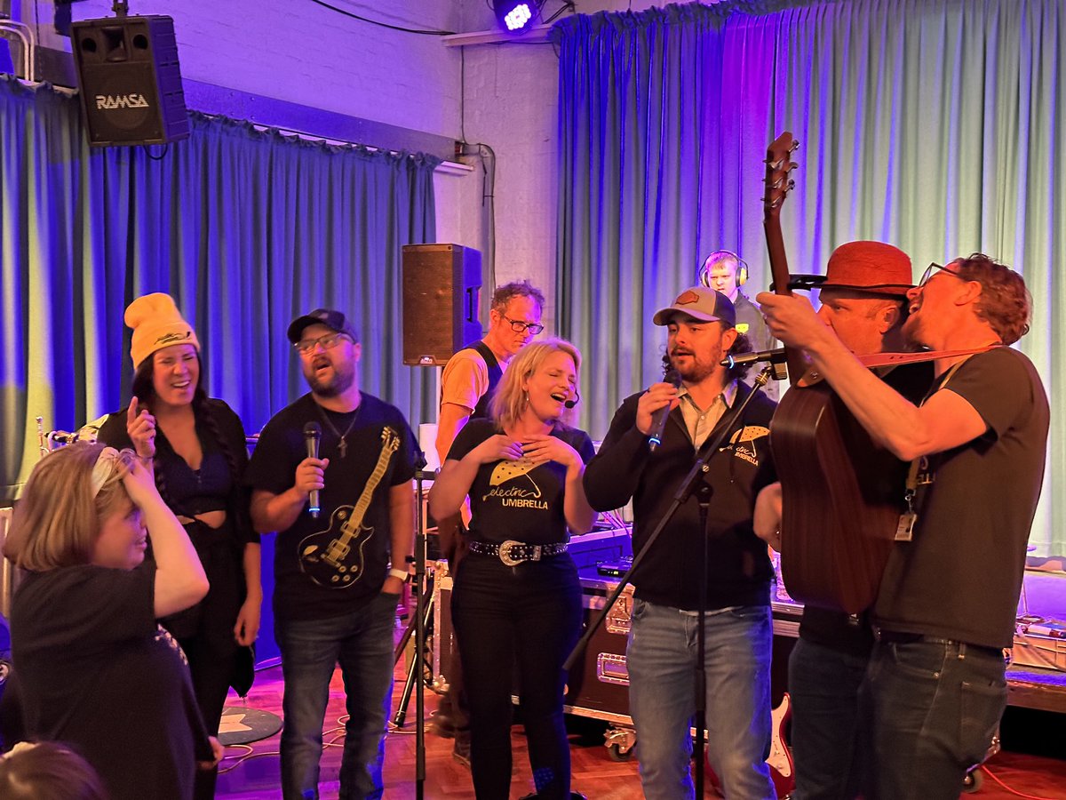 An incredible day at <a href="/electricbrolly/">Electric Umbrella</a> when country stars <a href="/AaronGoodvin/">AaronGoodvin</a> <a href="/JessieG_Music/">Jessie G</a> and <a href="/mattwynnmusic/">Matt Wynn</a>, over from Nashville on tour, spent the day with us, performing both for and with our own superstar members (including <a href="/maxmusical/">Max</a>). We can’t thank them enough for visiting
