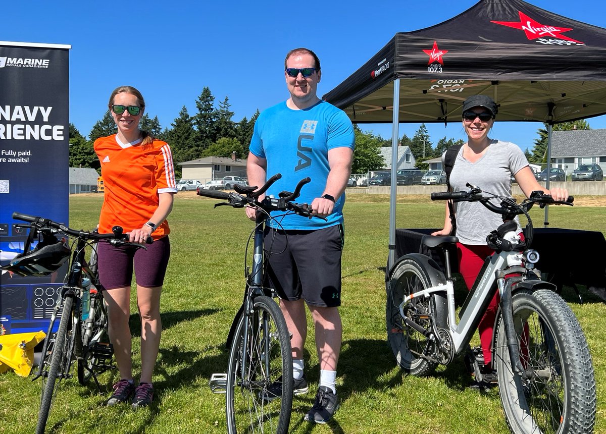 HmcsNcsmMalahat's tweet photo. Members from @HmcsNcsmMalahat took part in Saturday’s in-person @NavyBikeRide in #Colwood, both as riders in the event and as personnel in charge of Malahat’s Naval Reserve tent with displays for this year's @NAVRESNAV Centennial!

@RoyalCanNavy #OneNavyStrong #victoriabc #yyj https://t.co/WkbUdb9mpD